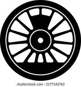 Steam locomotive, train wheel. Vector EPS-10