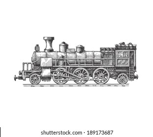 Steam locomotive. Vector format