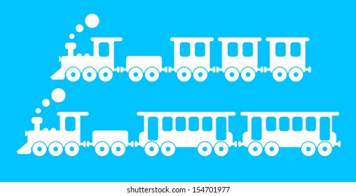 steam locomotive with wagons, vector illustration 