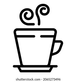Steam mug icon. Outline steam mug vector icon for web design isolated on white background