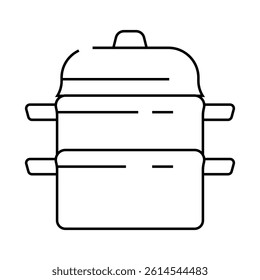 steam pot cooking line icon vector. steam pot cooking sign. isolated contour symbol black illustration