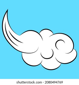  Steam or puff clouds isolated on blue background.