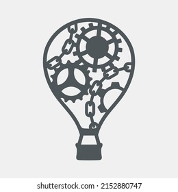 Steam punk balloon quality vector illustration cut