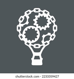 Steam punk balloon quality vector illustration cut