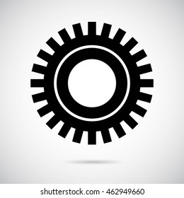 Steam punk gear icon on gray background. Vector art.