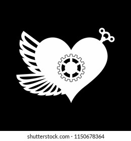 Steam punk heart element vector