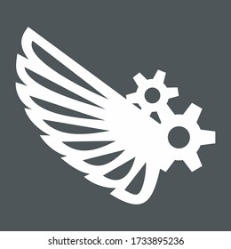 Steam punk mechanical wing quality vector illustration cut