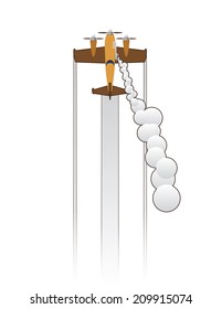 steam punk vector airplane illustration
