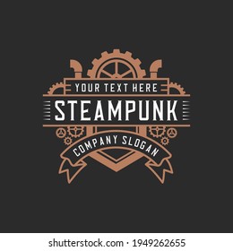 Steam punk vintage badge logo