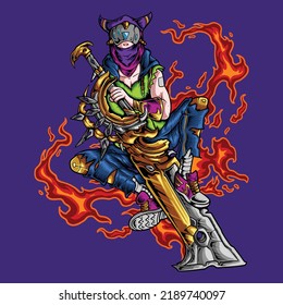 Steam Punk Warrior Robot Character
