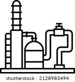 Steam reforming or biotreater Vector Icon Design, crude oil and natural Liquid Gas Symbol, Petroleum and gasoline Sign, power and energy market stock illustration, Fluid catalytic cracking Concept
