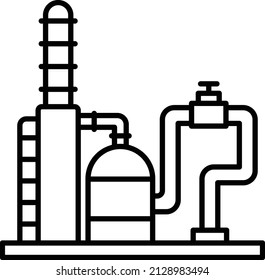 Steam reforming or biotreater Vector Icon Design, crude oil and natural Liquid Gas Symbol, Petroleum and gasoline Sign, power and energy market stock illustration, Fluid catalytic cracking Concept