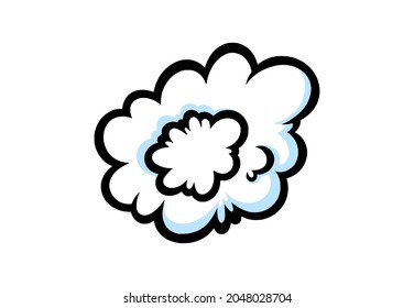 Steam ring in comic style. Round cloud of vapour or smoke. Vector illustration isolated in white background