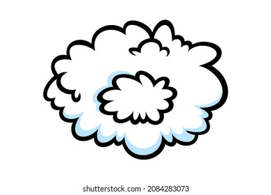 Steam ring in comic style. Round cloud of vapour or smoke for cigar, cigarette or quick motion. Vector illustration isolated in white background