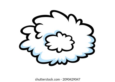Steam ring in comic style. Round cloud of vapour or smoke for cigar, cigarette or quick motion. Vector illustration isolated in white background