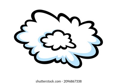 Steam Ring In Comic Style. Round Cloud Of Vapour Or Smoke For Cigar, Cigarette Or Quick Motion. Vector Illustration Isolated In White Background