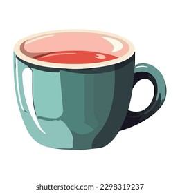 Steam rises from mug of hot mocha over white