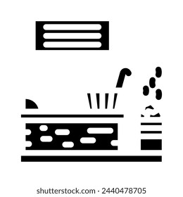 steam room glyph icon vector. steam room sign. isolated symbol illustration