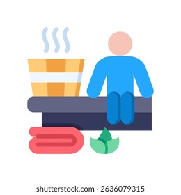 Steam Room Icon Flat Vector Illustration