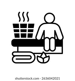 Ilustración vectorial de contorno de icono de sala de vapor