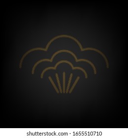 Steam sign. Icon as grid of small orange light bulb in darkness. Illustration.