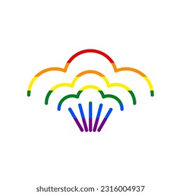 Steam sign. Rainbow gay LGBT rights colored Icon at white Background. Illustration.