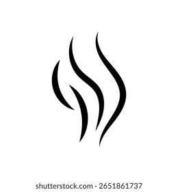 Ícones de vapor e cheiro. Conjunto de Fumaça, Vapor, Linhas de Calor e Símbolos de Aroma. Elementos vetoriais de ar quente ou fragrância.
