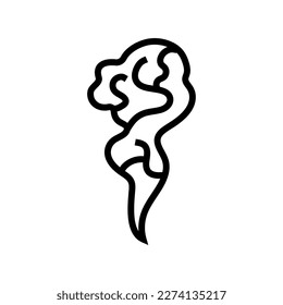 steam smell line icon vector. steam smell sign. isolated contour symbol black illustration