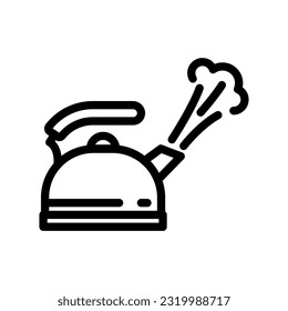 steam smell line icon vector. steam smell sign. isolated contour symbol black illustration
