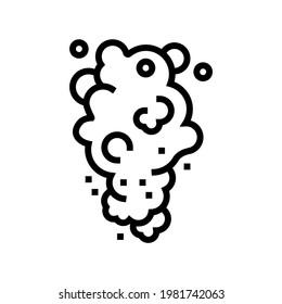 steam smoke line icon vector. steam smoke sign. isolated contour symbol black illustration