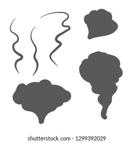 Steam smoke realistic set. Steam, cloud and smoke icons