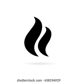 Steam smoke vector icon on white background