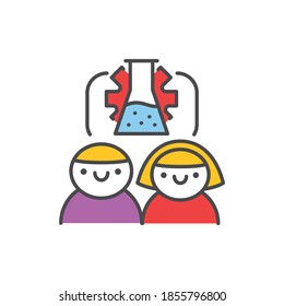 STEAM system color line icon. Pictogram for web page, mobile app, promo. UI/UX/GUI design element. Editable stroke.