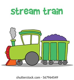 Steam train cartoon vector art collection stock