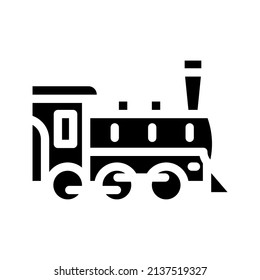 steam train glyph icon vector. steam train sign. isolated contour symbol black illustration