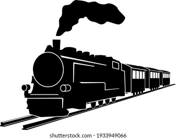 Steam Train Icon Silhouette Vector