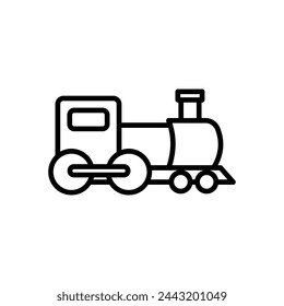 steam train icon vector in line style