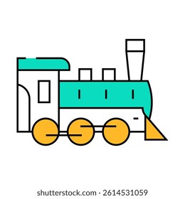 steam train line icon vector. steam train sign. isolated symbol illustration