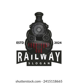 Logo del tren de vapor ilustración vectorial silueta del tren viejo modelo de diseño de locomotora vintage marca