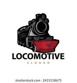 Logo del tren de vapor ilustración vectorial silueta del tren viejo modelo de diseño de locomotora vintage marca