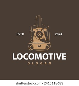 Steam train logo vector illustration old train silhouette vintage locomotive design template brand