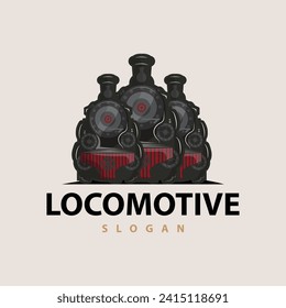 Steam train logo vector illustration old train silhouette vintage locomotive design template brand