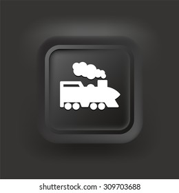 Steam Train on Black Square Button