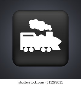 Steam Train on Black Square Button