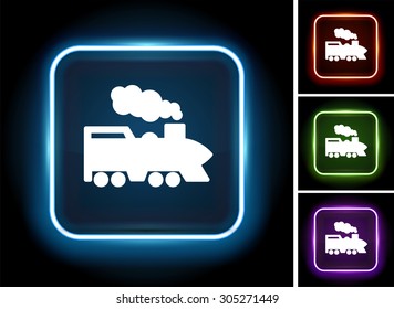 Steam Train on Glow Square Button