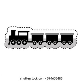 Steam Train Silhouette Isolated Icon