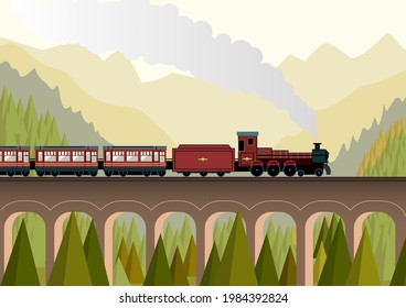 steam train vector illustration art design