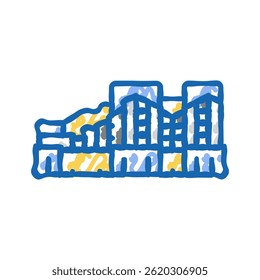 turbina a vapor energia nuclear ícone doodle esboço vetor. turbina a vapor sinal de energia nuclear. símbolo isolado ilustração