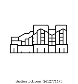 steam turbine nuclear energy line icon vector. steam turbine nuclear energy sign. isolated contour symbol black illustration