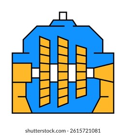 steam turbine nuclear energy line icon vector. steam turbine nuclear energy sign. isolated symbol illustration